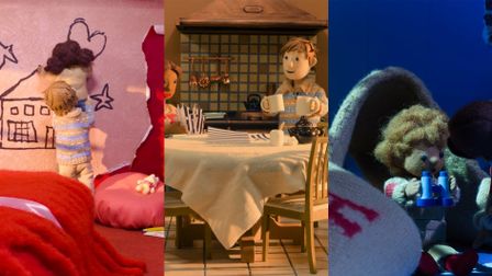 Jack Brown plays with dolls for Ami Paris